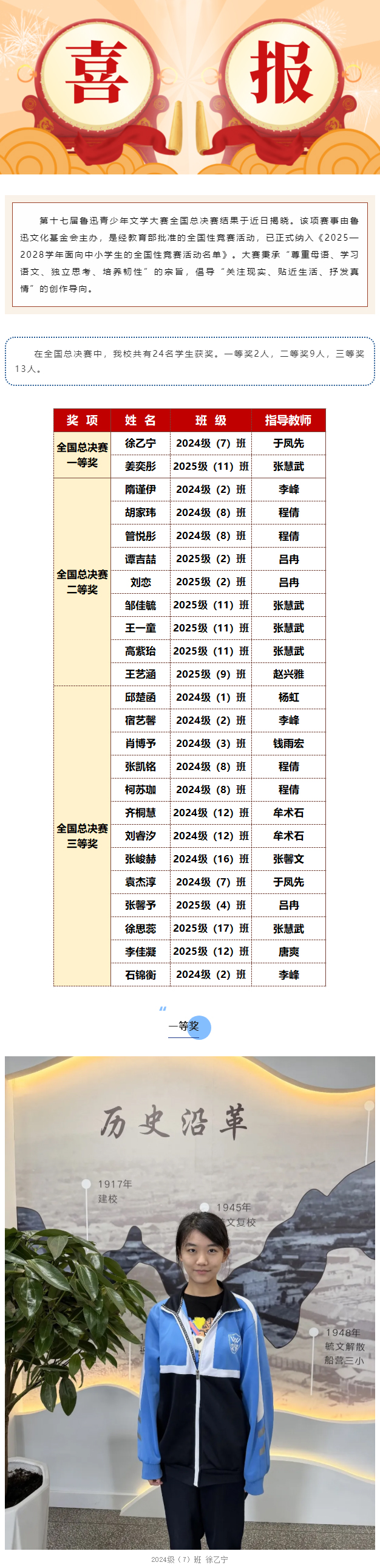 【毓见】喜报丨我校学子在第十七届鲁迅青少年文学大赛中获佳绩_01.jpg